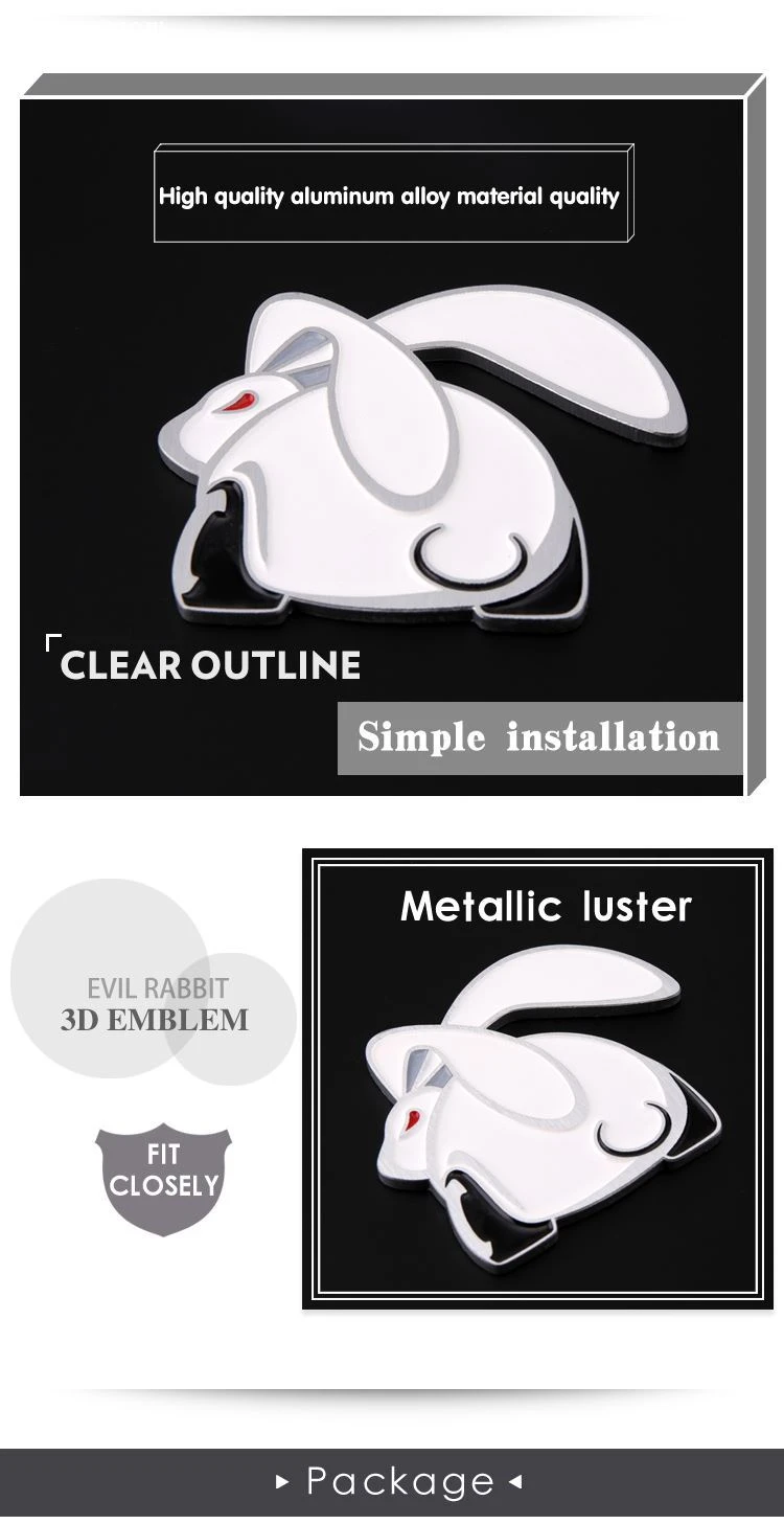 GTI rabbit metal badge sticker