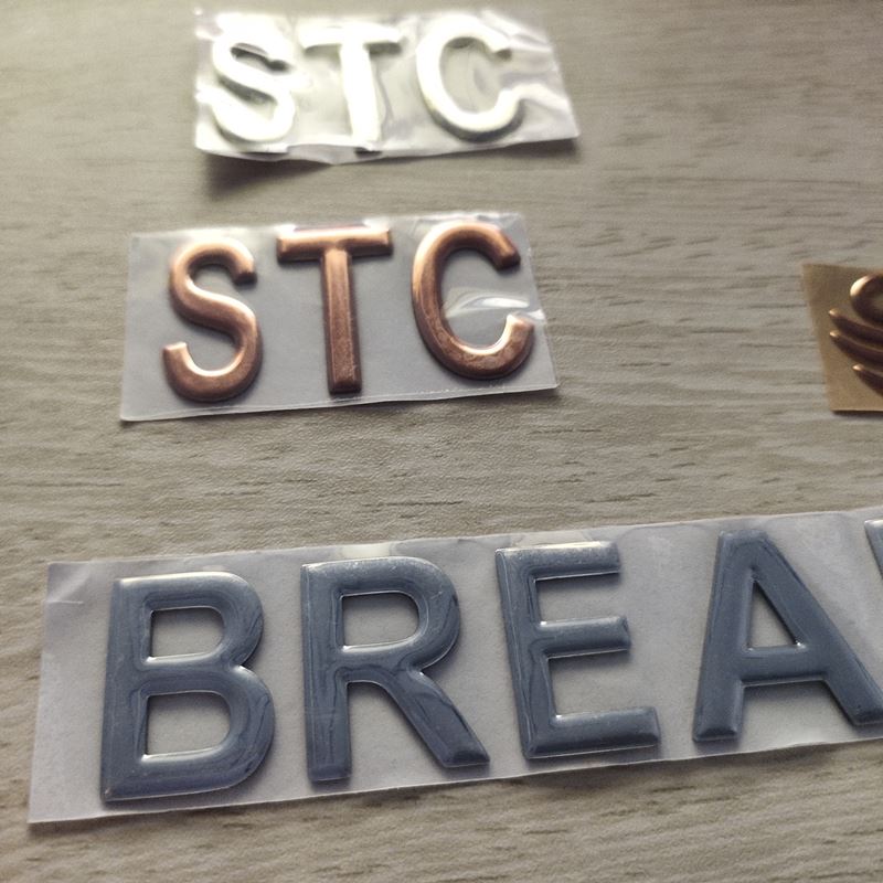 3d chrome letter sticker