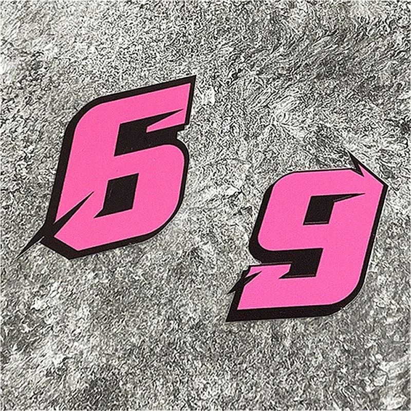 0123456789 Pink Number Motorcycle Stickers