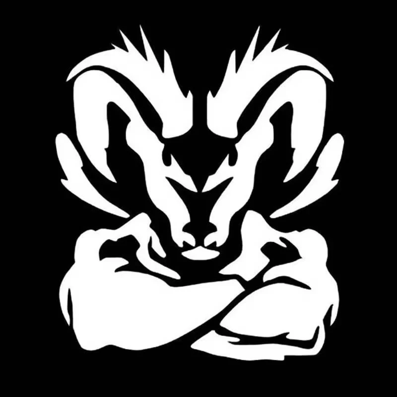 ET11366# Black/White Cool Ram Vinyl Decal