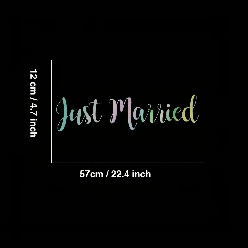 1 Set FunFrenzy Just Married Vinyl Decal Sticker high quality