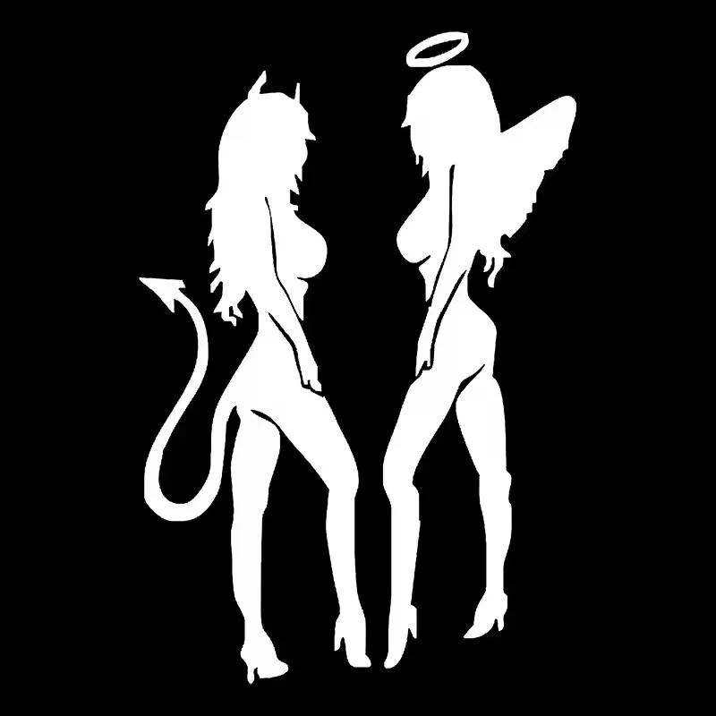 Angel Devil Woman Beauty Lady Stickers