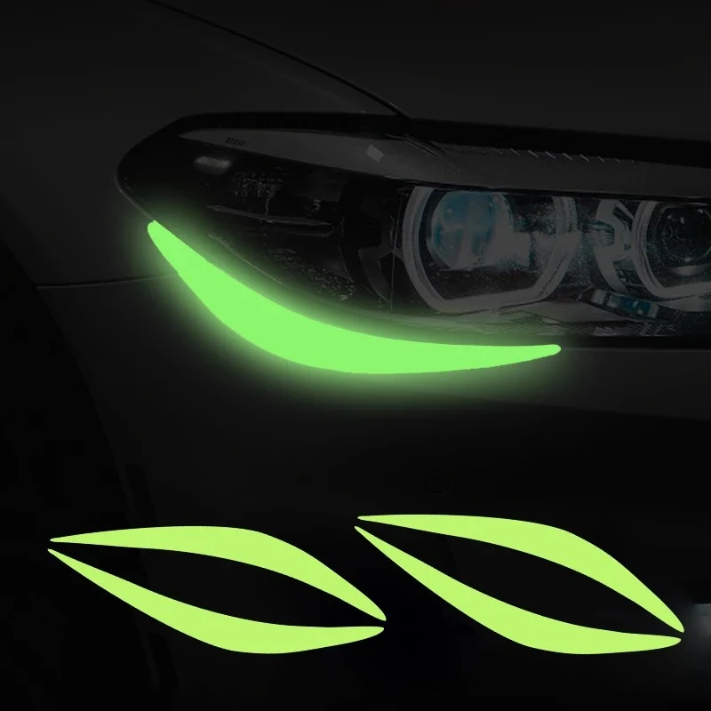1Pair Car Glow Stickers Waterproof Auto Headlight