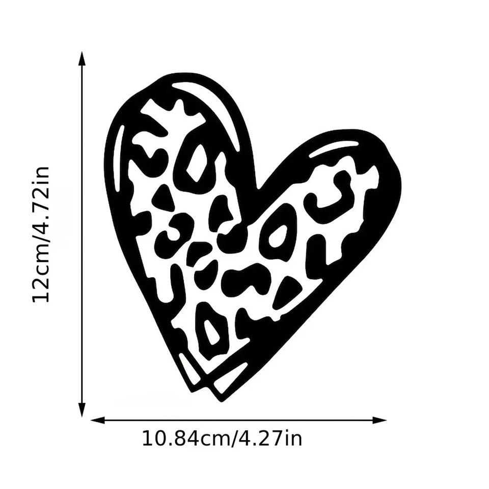 1pc Heart Shaped Leopard Print Car Stickers
