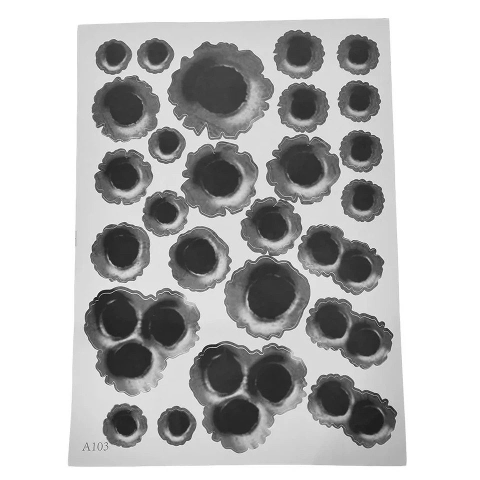 1Pcs Funny Car Stickers 3D Bullet Hole Car Sticker