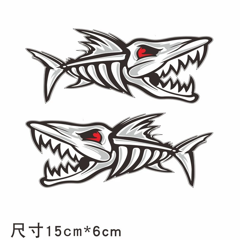Zombie Fish Car Boat Fishing Label Badge