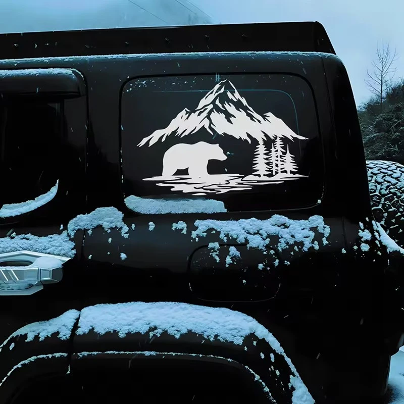 Snow Mountain And Bear Sticker