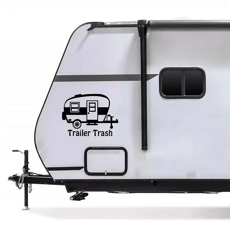 Car Stickers Trailer Trash Outline Decor