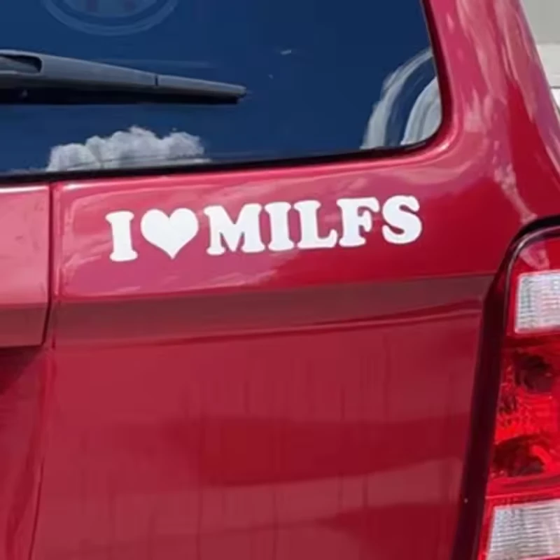 I Love Milfs Car Sticker