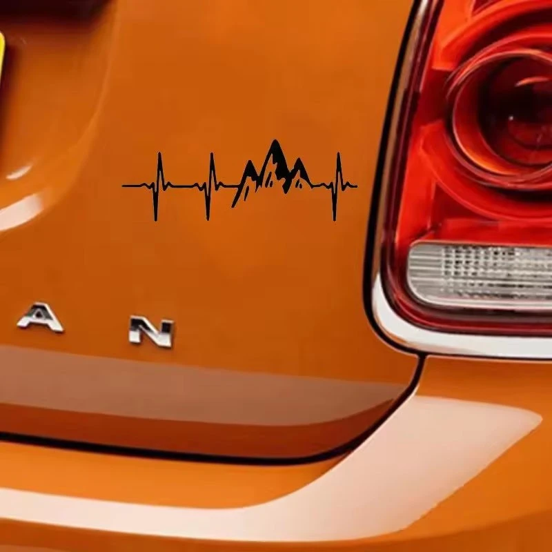 Mountain Heart Rate Pattern Car Stickers
