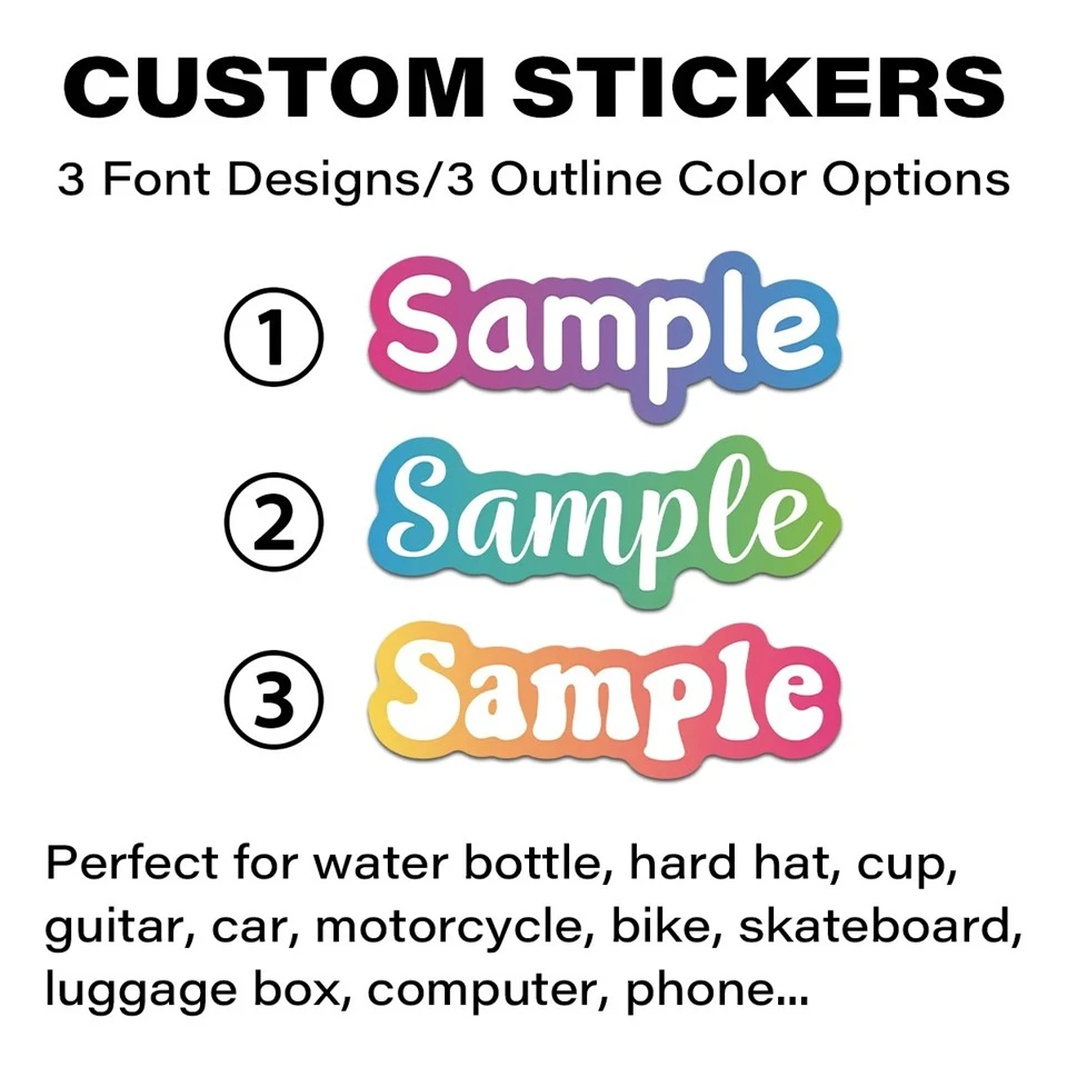 6pcs(5inch) Custom Text Color Name Stickers suppliers