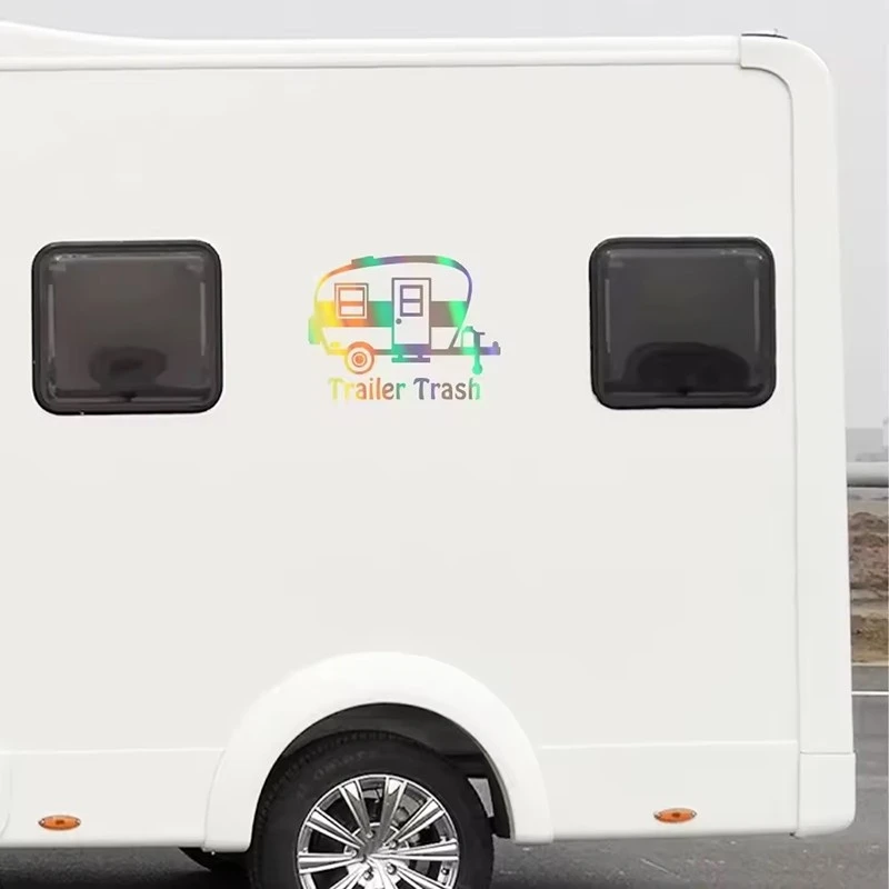 Car Stickers Trailer Trash Outline Decor