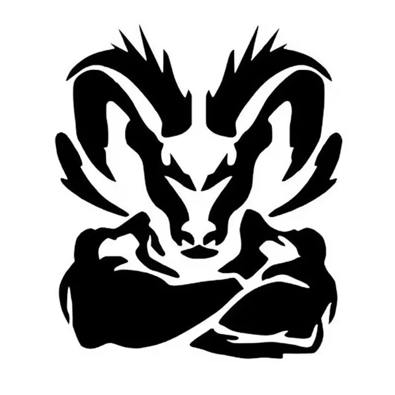 Black/White Cool Ram Vinyl Decal