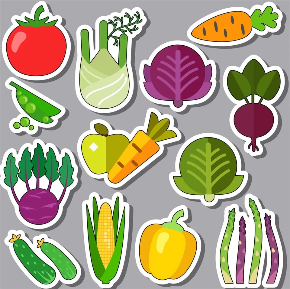 carton greens sticker for early education