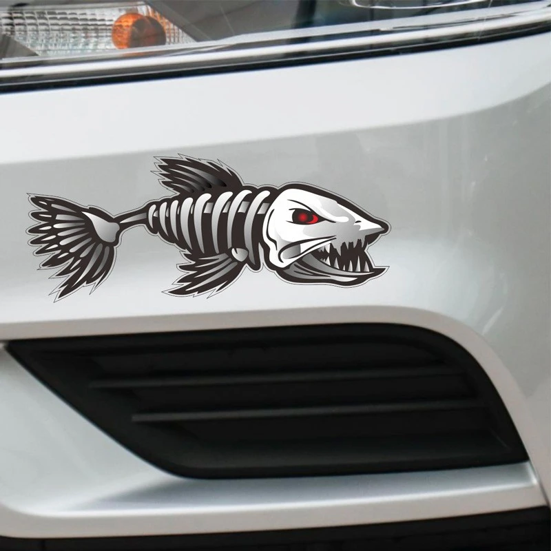 Zombie Fish Car Boat Fishing Label Badge