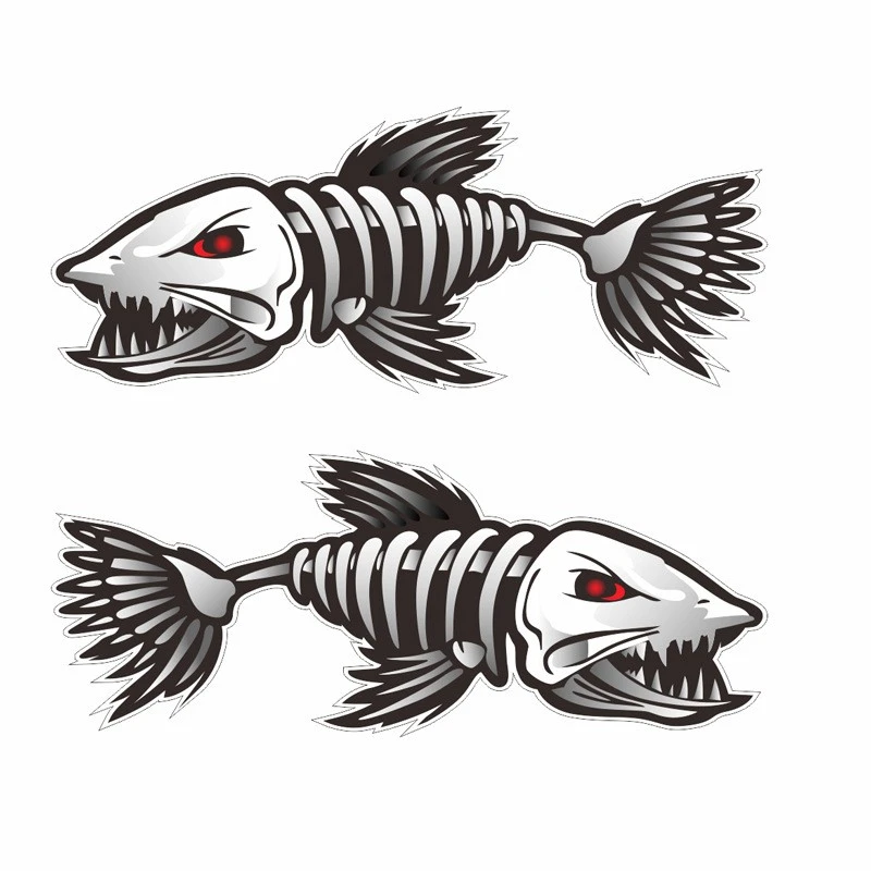 Zombie Fish Car Boat Fishing Label Badge