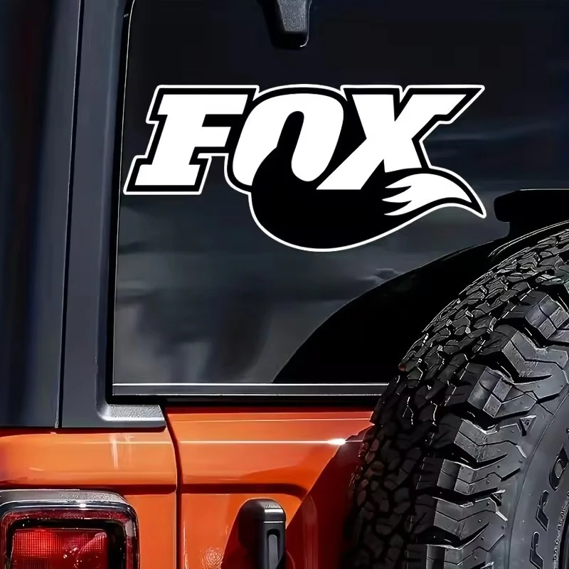 Fox Text And Fox Tail Car Sticker