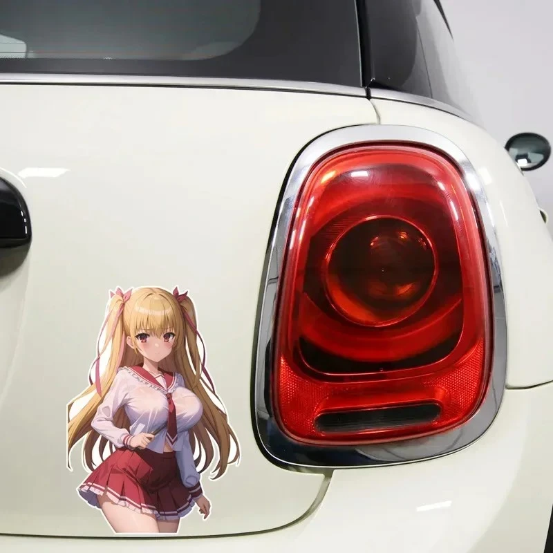 Anime Yellow Hair Girl Car Sticker
