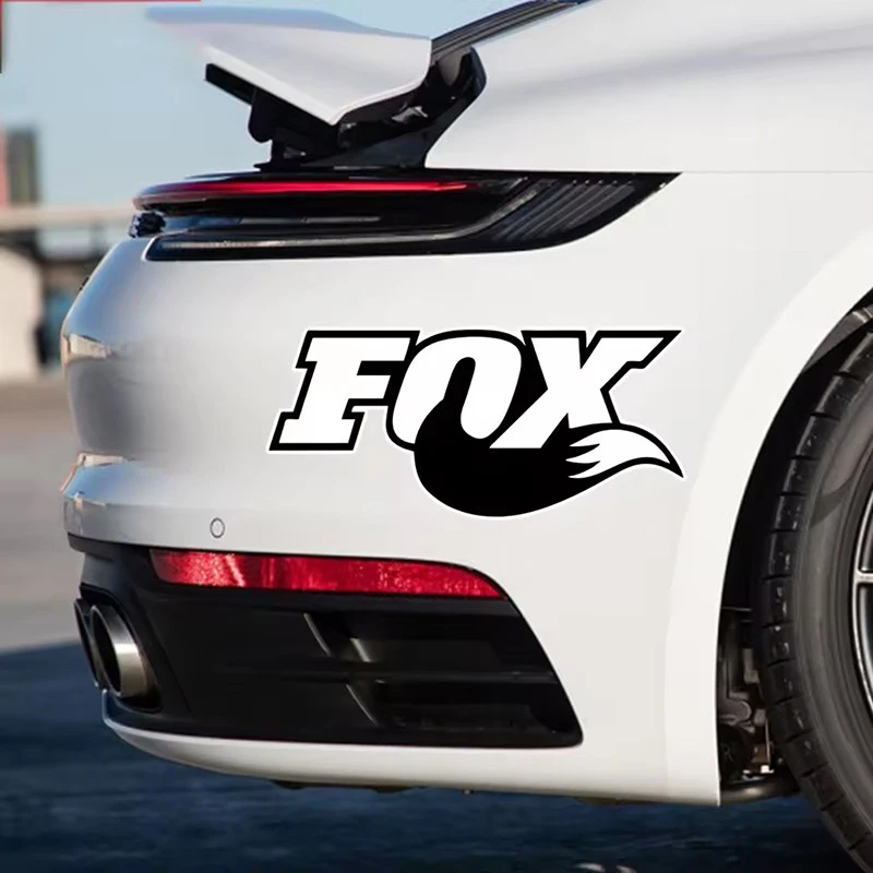 Fox Text And Fox Tail Car Sticker