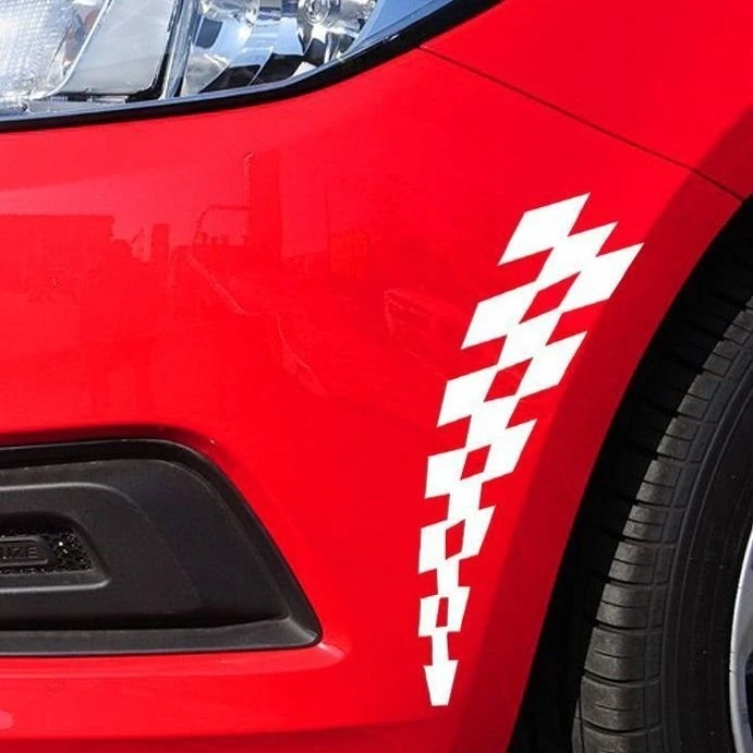 Car Wheel Fender Stickers Racing Flag