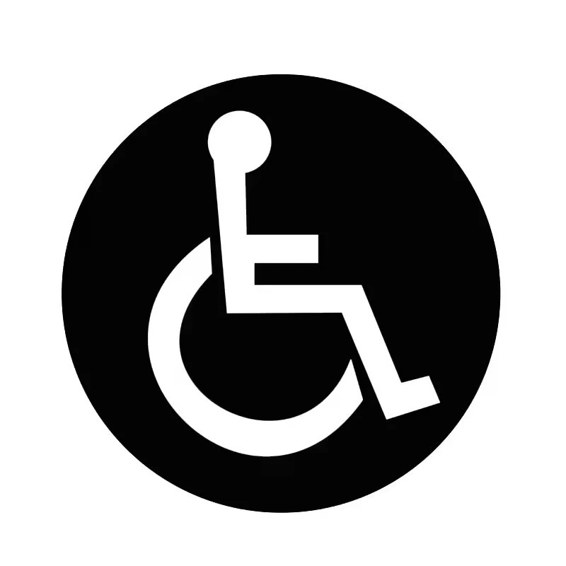 Disabled Wheelchair Handicap Round Car Sticker