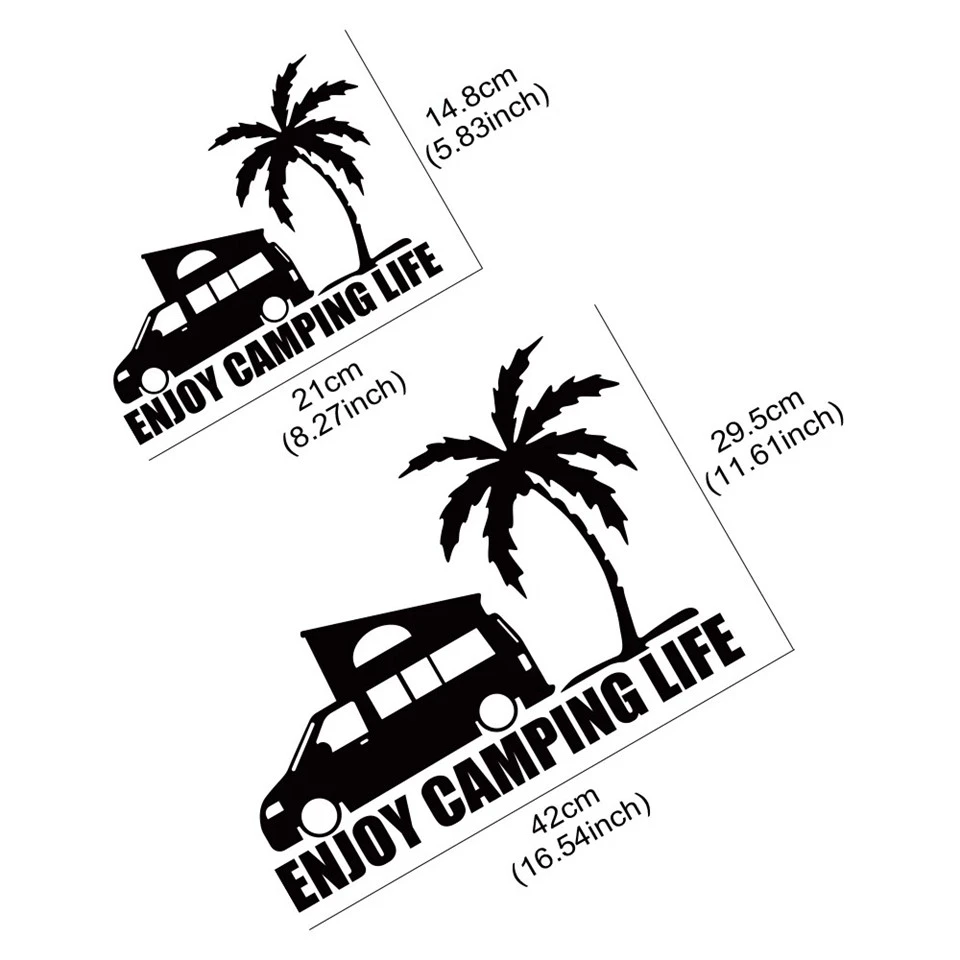 Camping Life Palm Tree Car Sticker high quality