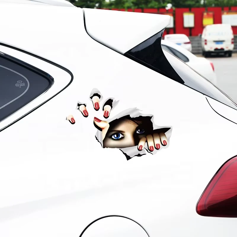 Car Decoration Funny Peeking Girl Eyes