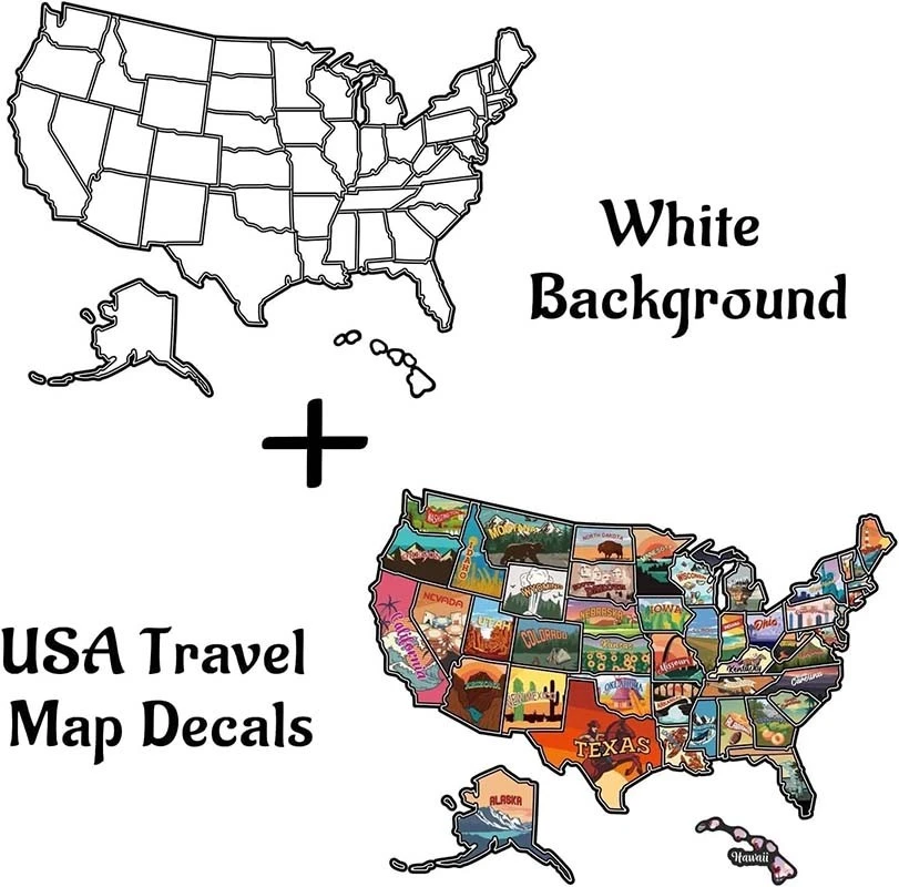 American Colored Map Decal