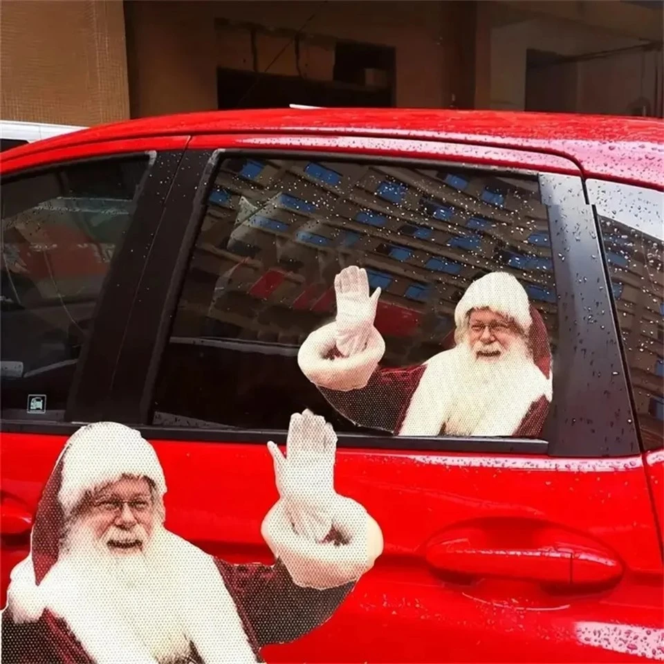 Christmas Car Sticker 3D Realistic Santa Claus suppliers