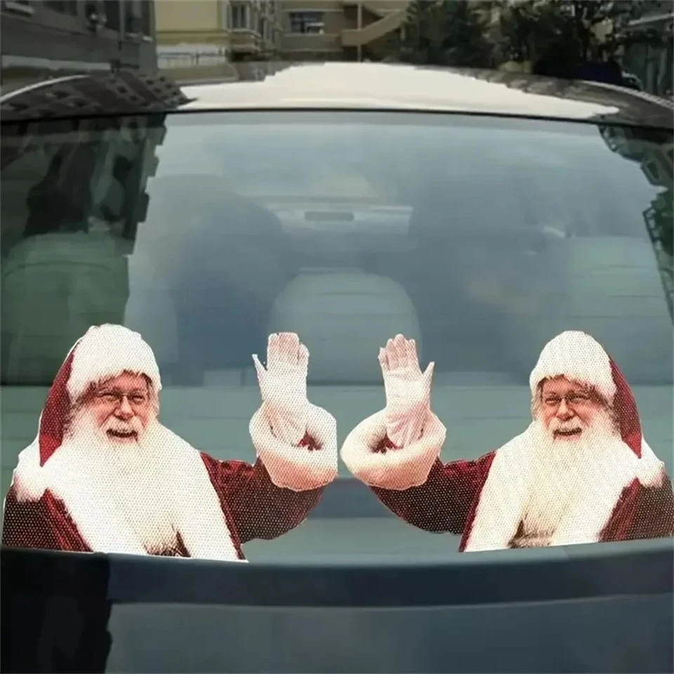 Christmas Car Sticker 3D Realistic Santa Claus best