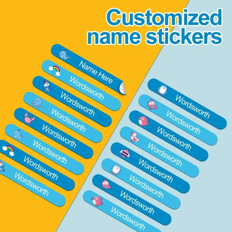 Custom Waterproof Name Stickers Labels For Kids