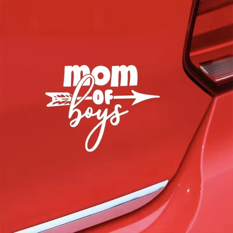 Boy And Mom Car Window Bumper Sticker
