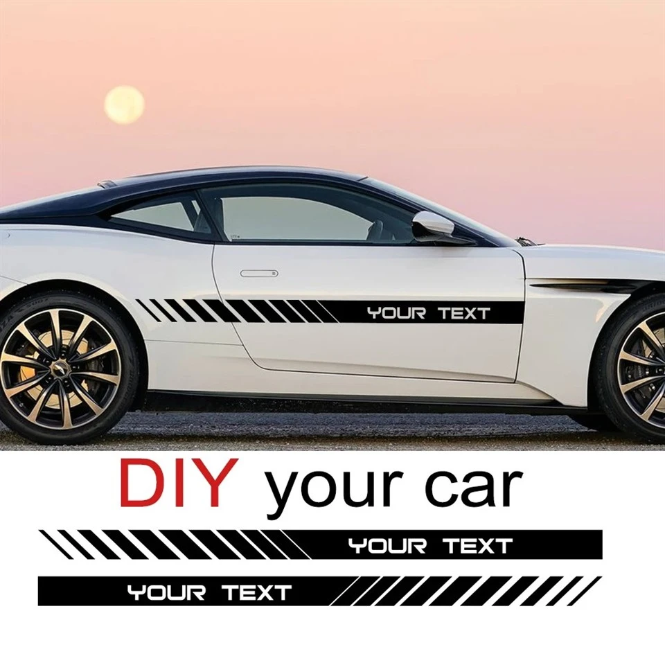 DIY Car Sticker Graphics Stripes Custom Your Text
