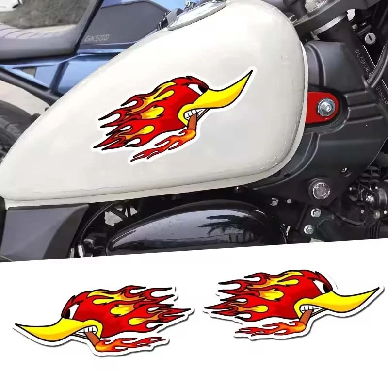 ET11385# Flame Duck Motorcycle Stickers For Motorbike