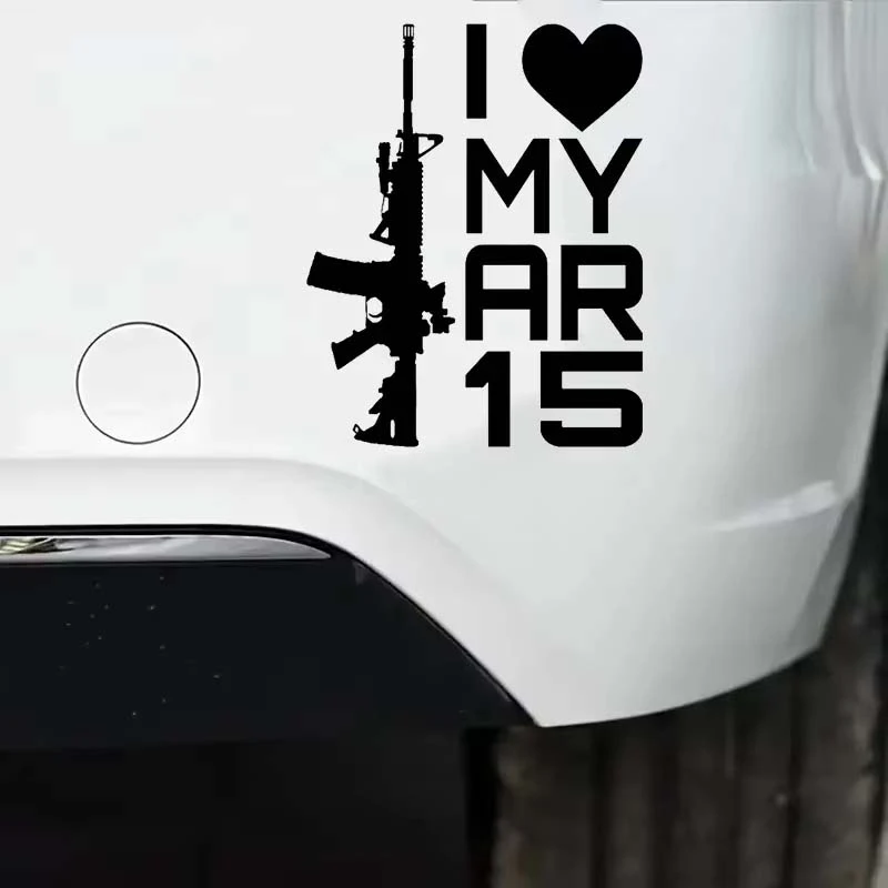 I Love Ar-15 Gun Car Sticker