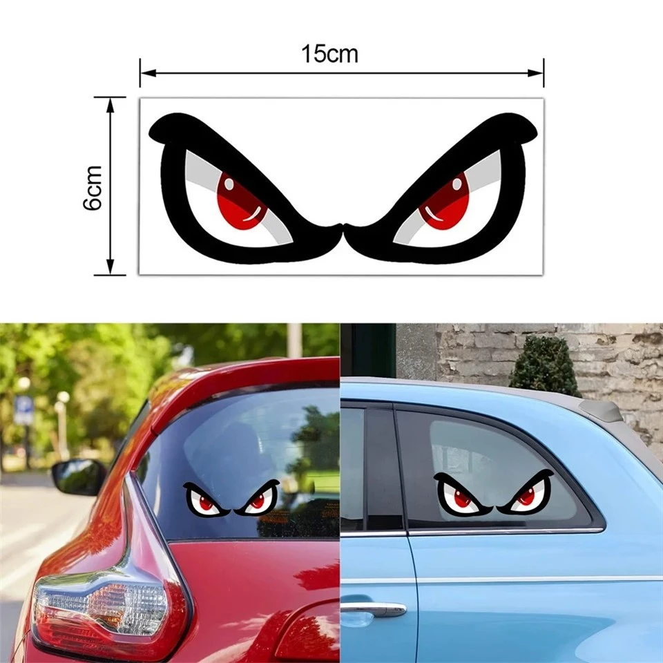 Red Eye Rear View Mirror Car Reflective Sticker