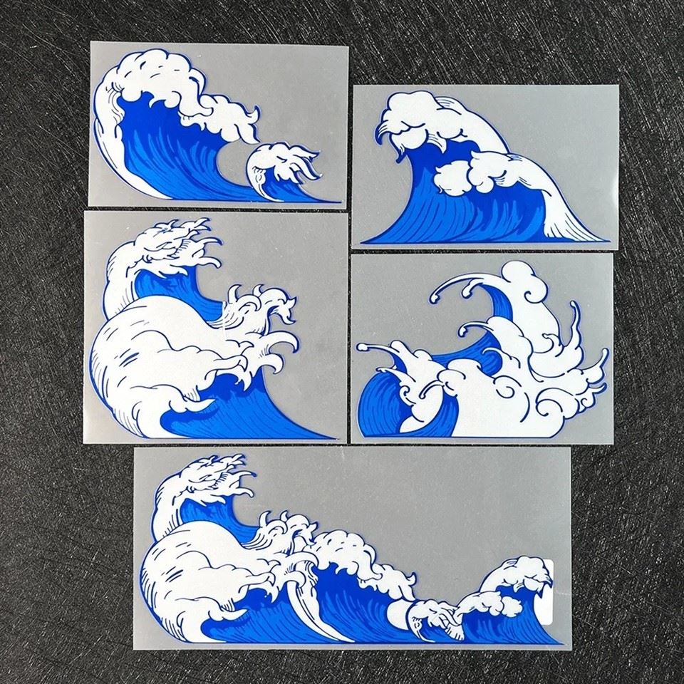 JDM Sea Wave Reflective Motorcycle Stickers suppliers