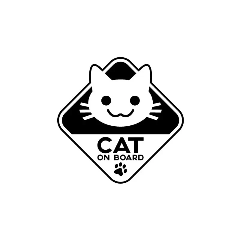 Funny Vinyl Car Sticker CAT ON BOARD