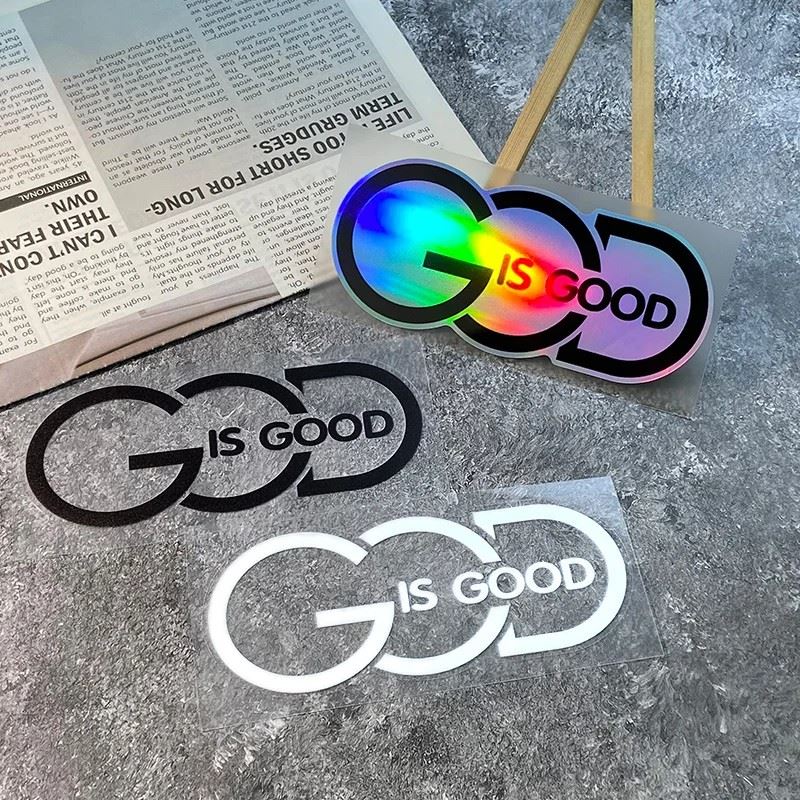GOD IS GOOD Motorcycle Colorful Laser Sticker