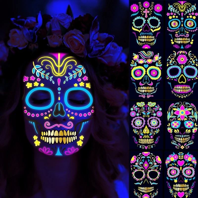 Halloween Stickers Luminous Face Tattoos For Mexican best