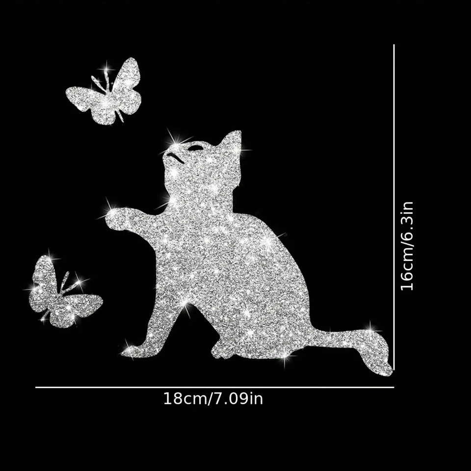 Imitation Diamond Glitter Cat And Butterfly Stickers suppliers
