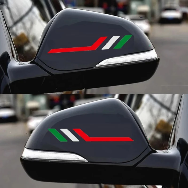 Italian Flag Rear View Mirror Sticker