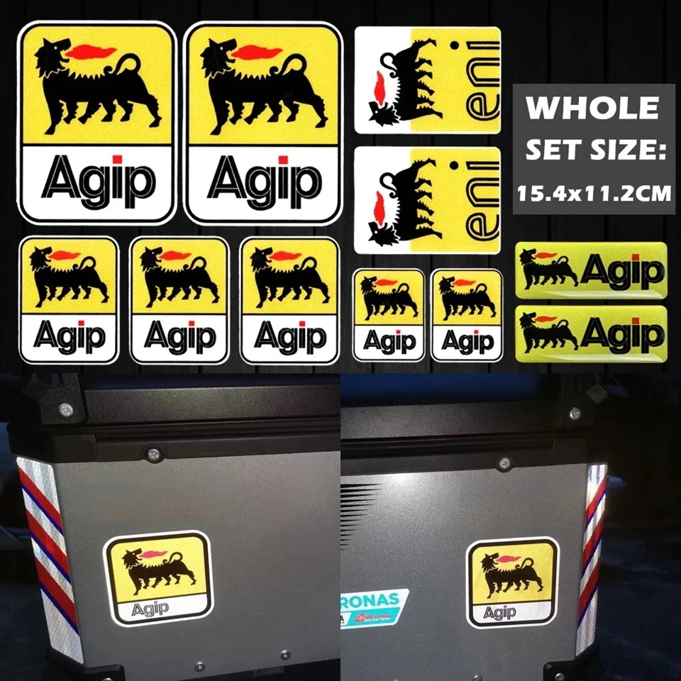 Motorcycle Stickers AGIP Eni Oil For Motorbike