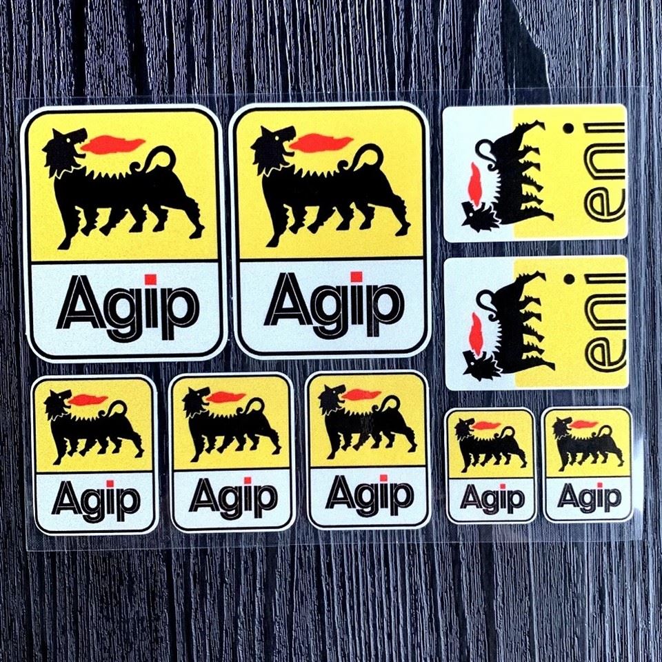 Motorcycle Stickers AGIP Eni Oil For Motorbike