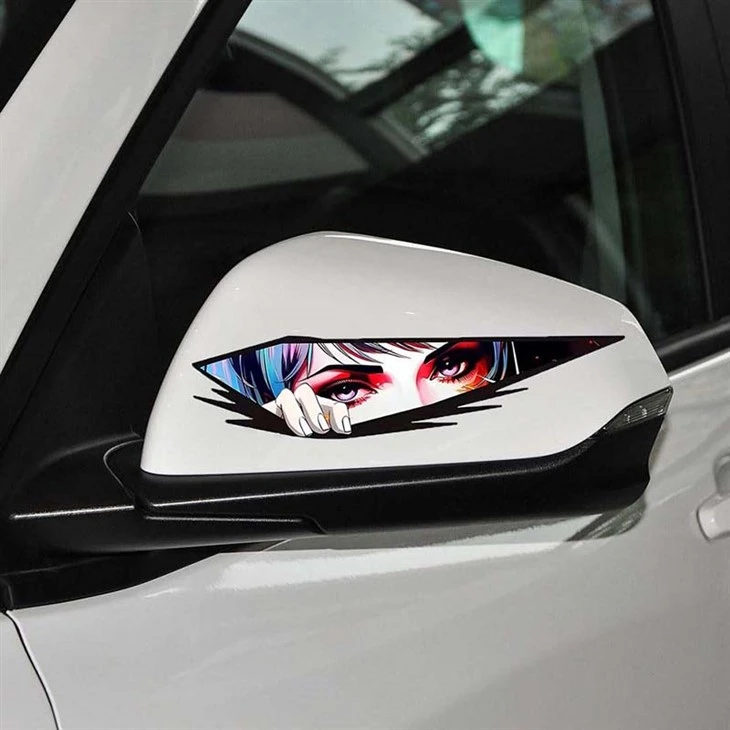 Peeking anime Girl Stickers