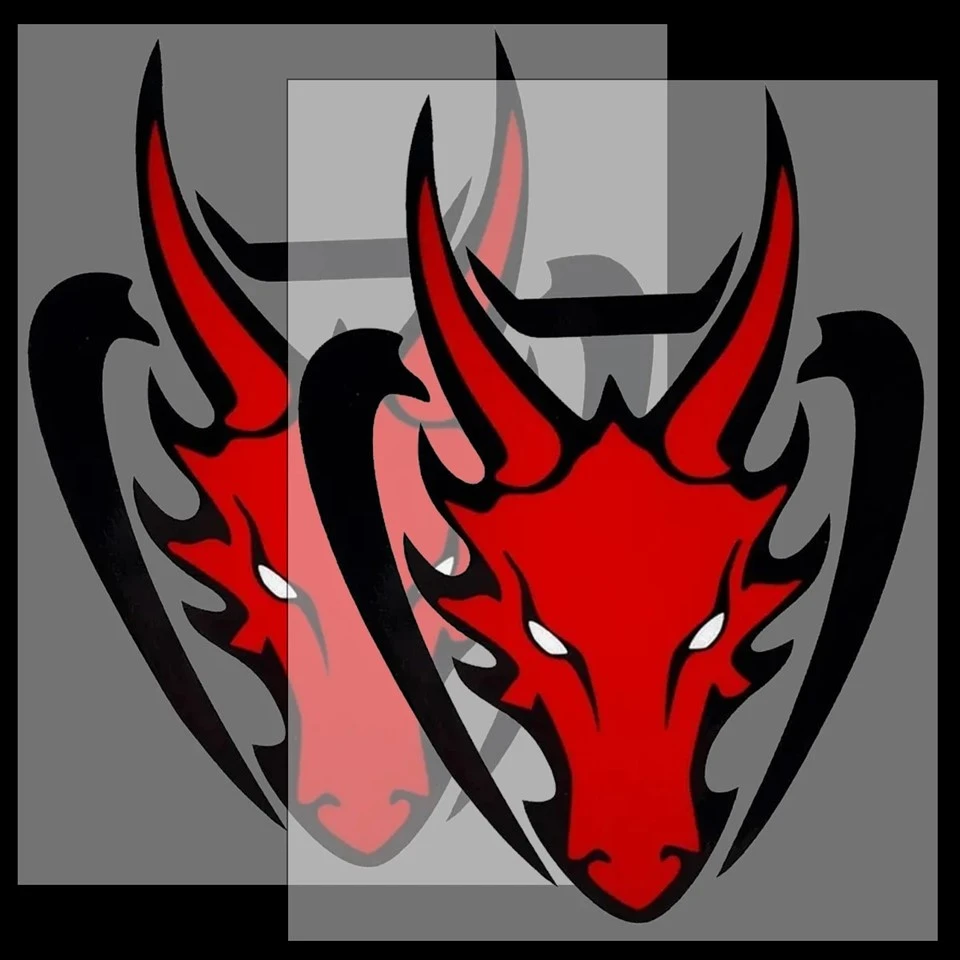 Red Dragon Head Reflective Motorcycle Stickers