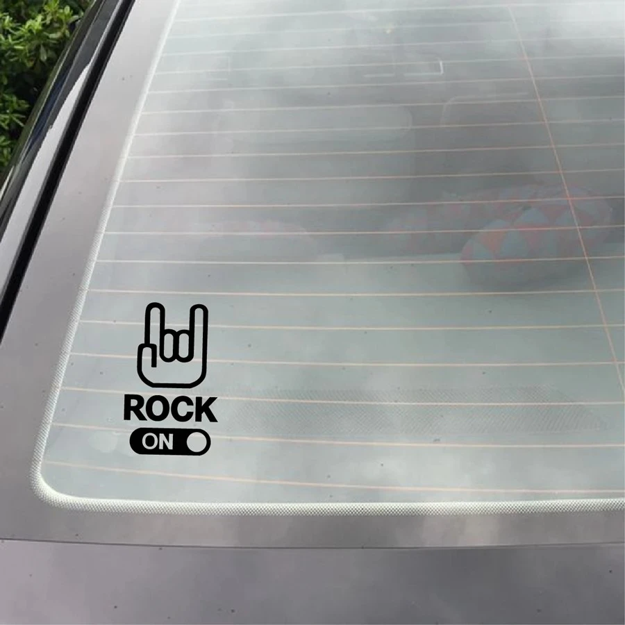 ROCK ON Car Sticker Hand Sign Hard Rock Decals