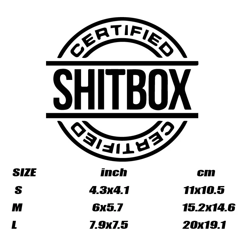 SHITBOX CERTIFIED Funny&creative Car Sticker