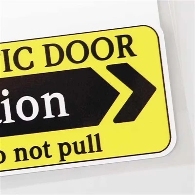 Design Warning Automatic Door Caution Sticker