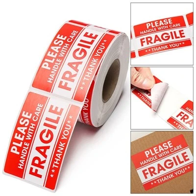 1000/500PCS English Fragile Stickers